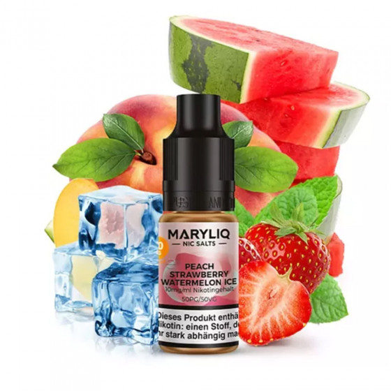 Peach Strawberry Watermelon Ice - Maryliq Nikotinsalz Liquid